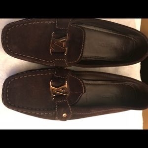 Louis Vuitton Men  Brown suede driving shoes
